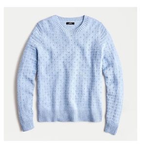 J.Crew Pointelle crewneck sweater in Heather River